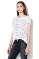 GUESS JEANS Tricou din amestec de in, cu model text Femei