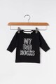 NAME IT Bluza din bumbac organic, cu imprimeu text Baieti