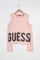 GUESS JEANS Bluza sport cu decupaje pe umeri si imprimeu logo stralucitor Fete