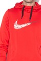 Nike Hanorac cu imprimeu logo, pentru fitness Therma Barbati