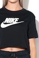 Nike Tricou crop de bumbac cu imprimeu logo Essentials Femei