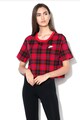 Nike Tricou crop cu model in carouri Femei