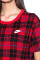 Nike Tricou crop cu model in carouri Femei