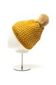 Esprit Caciula tricotata din amestec de lana, cu ciucure din blana sintetica Femei
