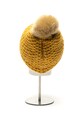 Esprit Caciula tricotata din amestec de lana, cu ciucure din blana sintetica Femei