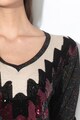 DESIGUAL Maka V-nyakú pulóver flitterekkel és fémszálakkal női