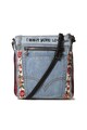 DESIGUAL Geanta crossbody de denim cu motive etnice Femei