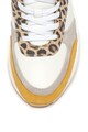 Bullboxer Pantofi sport de piele si piele intoarsa, cu detalii animal print Femei