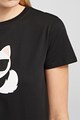 Karl Lagerfeld Памучна тениска с шарка на котка Ikonik Жени