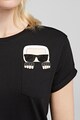 Karl Lagerfeld Tricou cu buzunar pe piept Femei