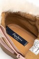 Pepe Jeans London Ghete de piele cu accente stralucitoare si blana sintetica Combat Baieti