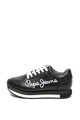 Pepe Jeans London Pantofi sport wedge de piele ecologica, cu logo Zion Femei