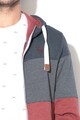 Tom Tailor Kapucnis cipzáros pulóver colorblock dizájnnal férfi