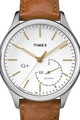 Timex Унисекс часовник с кожена каишка Мъже