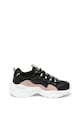 Skechers Pantofi sport de piele peliculizata si material textil D-Lites 3.0 Femei