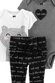 Carter's Set de body cu imprimeu, tricou si pantaloni- 3 piese Fete