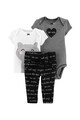 Carter's Set de body cu imprimeu, tricou si pantaloni- 3 piese Fete