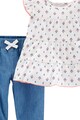 Carter's Set de bluza cu imprimeu si pantaloni - 2 piese, Alb prafuit/Albastru Fete