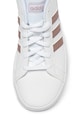 adidas Performance Pantofi sport de piele ecologica, cu dungi contrastante Grand Court K Fete