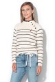 Maison Scotch Pulover texturat cu maneci raglan si guler cu volan Femei