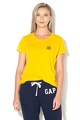 GAP Tricou cu decolteu la baza gatului si broderie logo Femei