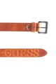 Guess Curea de piele cu logo in relief Barbati