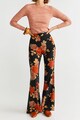 Mango Pantaloni evazati cu model floral Night Femei