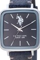 U.S. Polo Assn. Аналогов часовник с велурена каишка Мъже