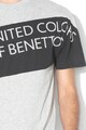 United Colors of Benetton Tricou cu decolteu la baza gatului si imprimeu logo Barbati