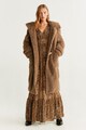 Mango Haina de blana Shearling sintetica, cu gluga Renne Femei