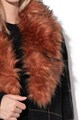 Vila Foxia kockás kabát levehető műszőrme gallérral női