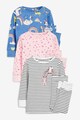 NEXT Set de pijamale de bumbac, cu imprimeu grafic, 3 perechi Fete