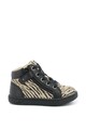 Kickers kids Tenisi de piele intoarsa si piele, cu animal print Fete