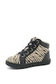 Kickers kids Tenisi de piele intoarsa si piele, cu animal print Fete