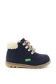 Kickers kids Bocanci de piele nabuc cu garnituri de blana shearling sintetica Nonohook Fete