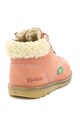 Kickers kids Bocanci de piele nabuc cu garnituri de blana shearling sintetica Nonohook Baieti