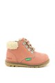 Kickers kids Bocanci de piele nabuc cu garnituri de blana shearling sintetica Nonohook Fete