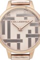 Karl Lagerfeld Овален часовник с кожена каишка Жени