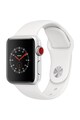 Apple Watch 3, GPS, Cellular, Carcasa Silver Aluminium 38mm, White Sport Band Femei