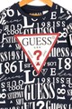 GUESS JEANS Bluza sport cu imprimeu logo si terminatii striate Baieti