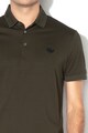 Emporio Armani Tricou polo din amestec de lyocell, cu aplicatie logo Barbati