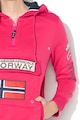 Geographical Norway Gymclass polárbélésű kapucnis pulóver zsebbel az elején női