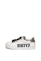 sixtyseven Pantofi sport flatform de piele si piele cu par scurt Femei