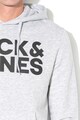 Jack & Jones Logómintás kapucnis pulóver kenguruzsebbel férfi