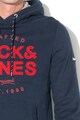 Jack & Jones Upton slim fit kapucnis pulóver logós foltrátéttel férfi