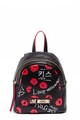 Love Moschino Rucsac mic de piele ecologica, cu model text si kiss Femei