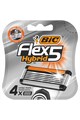 Bic Rezerve aparat de ras Hybrid  Flex 5, Barbati, 4 buc Barbati