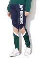 Love Moschino Pantaloni din jerseu cu model colorblock si logo Femei