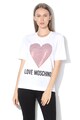 Love Moschino Tricou cu aplicatie cu inima de strasuri Femei