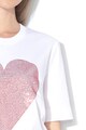 Love Moschino Tricou cu aplicatie cu inima de strasuri Femei